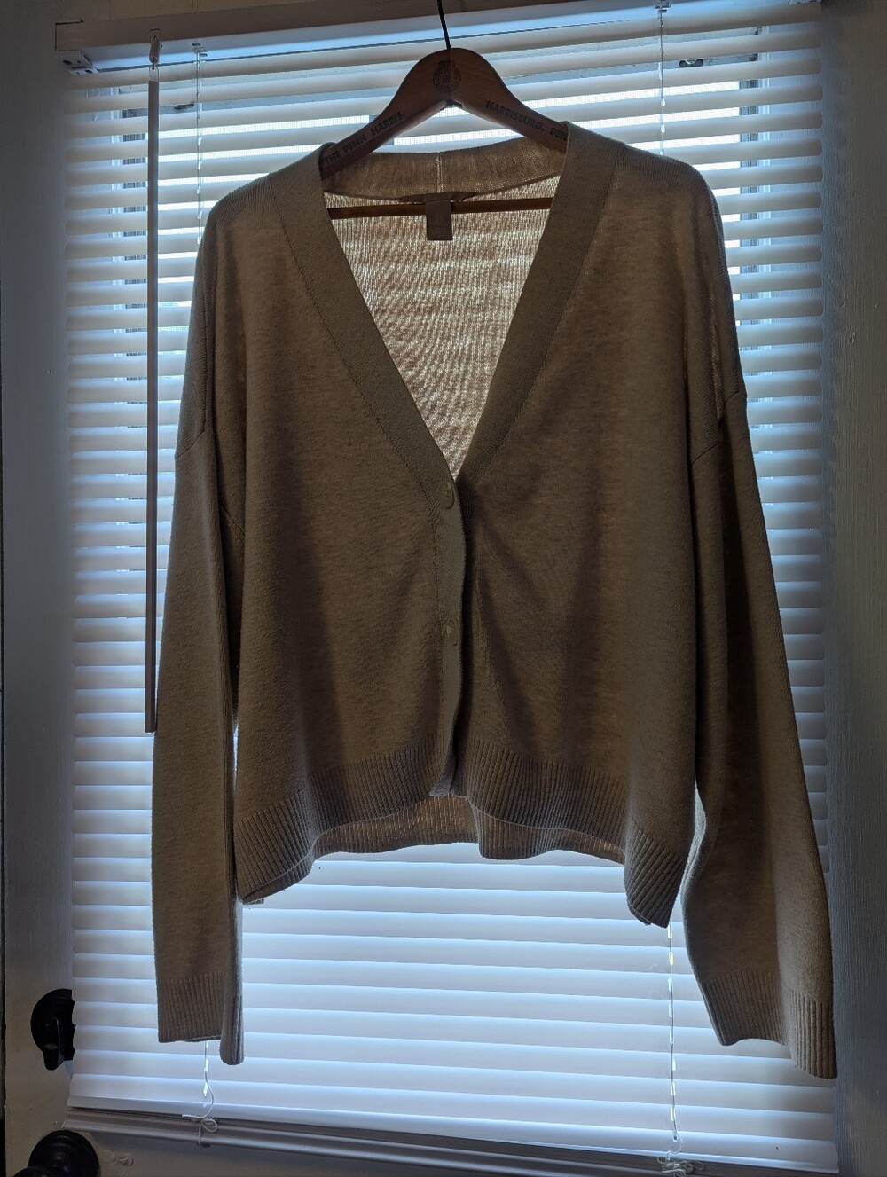 H&m Soft V-Neck Women's Cardigan Sweater - Taupe